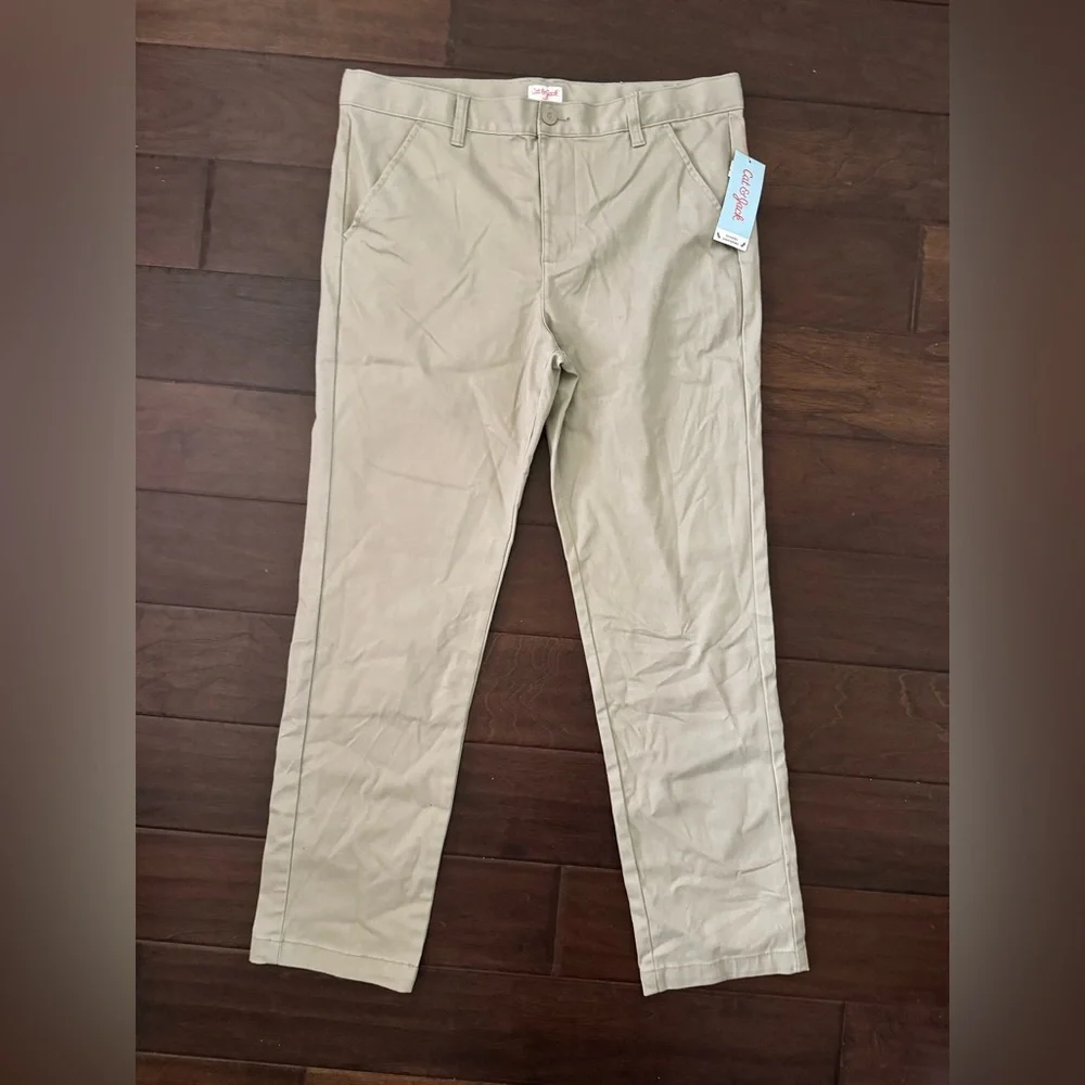 Cat & Jack Boys khaki pants size 18 Husky NWT